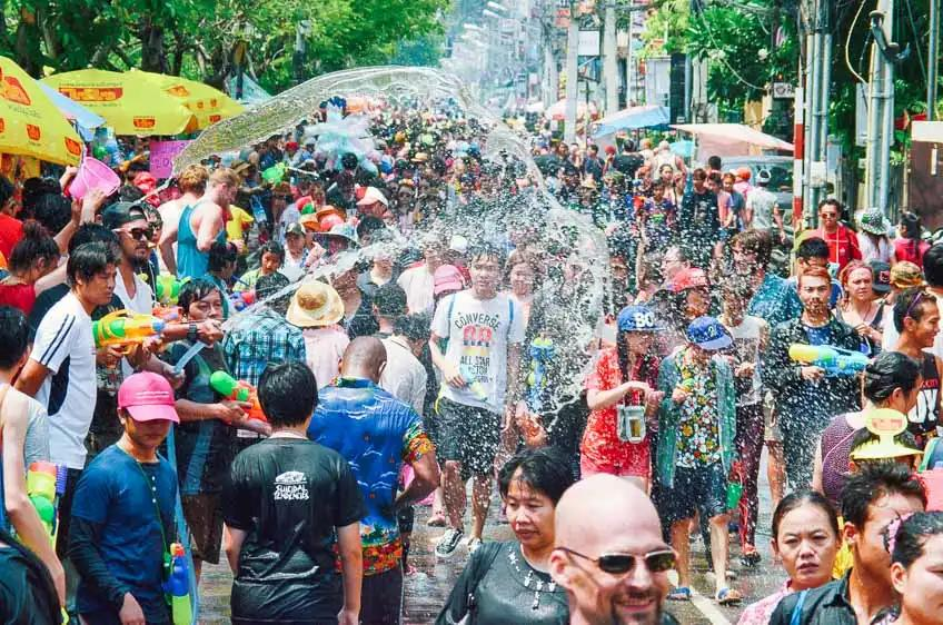 Songkran water celebrations in Chiang Mai's Old City